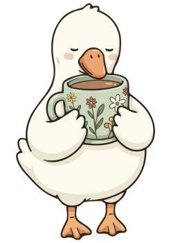 Bügelbild Duck Kaffee / Tee Grün